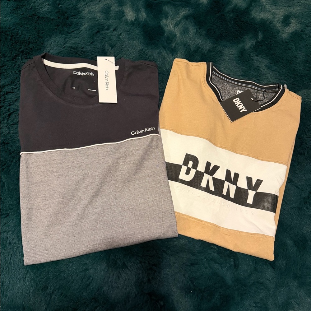 ๐2 for 1 Price, Calvin Klein Black and Gray and DKNY Color block Tee - Picture 2 of 5